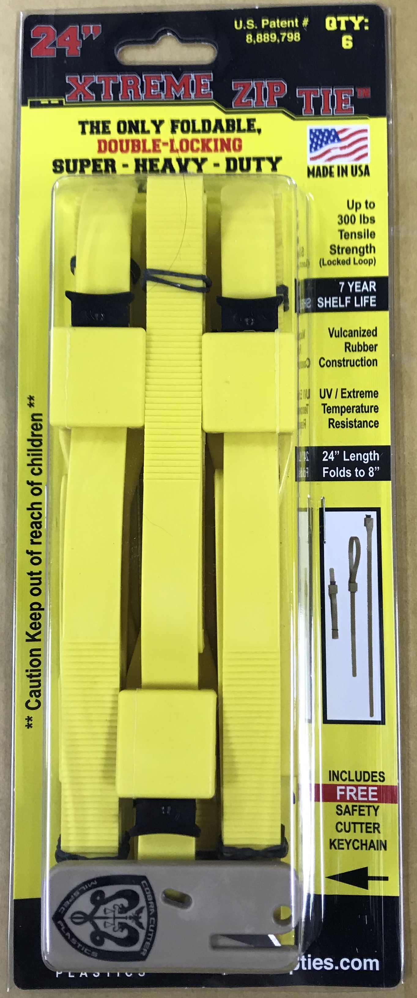XTREME Zip Ties™; Foldable Super Heavy Duty 24” (8” Folded) Milspec